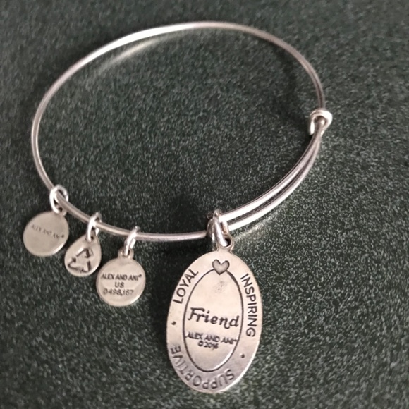 Alex And Ani Expandable Wire Bangle Bracelet Friend Charm 2016 - Picture 6 of 16